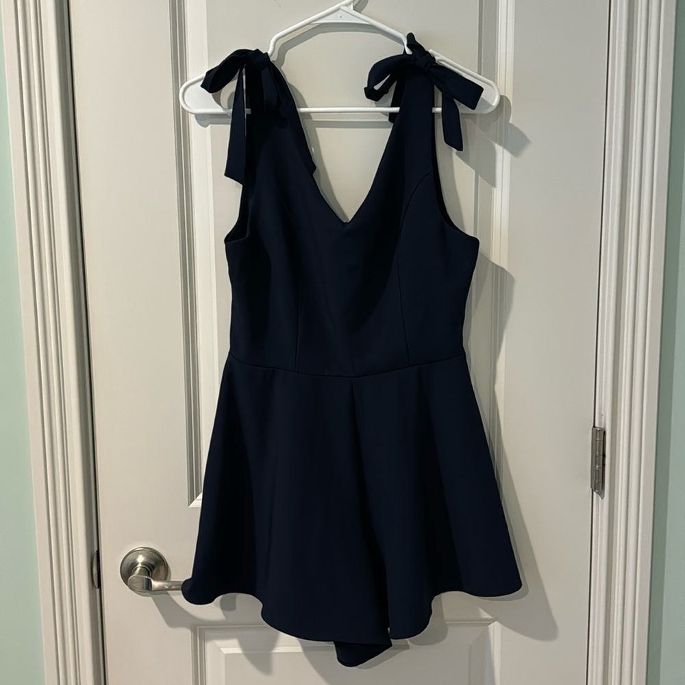 Altar’d State Navy Tie Sleeve Romper
